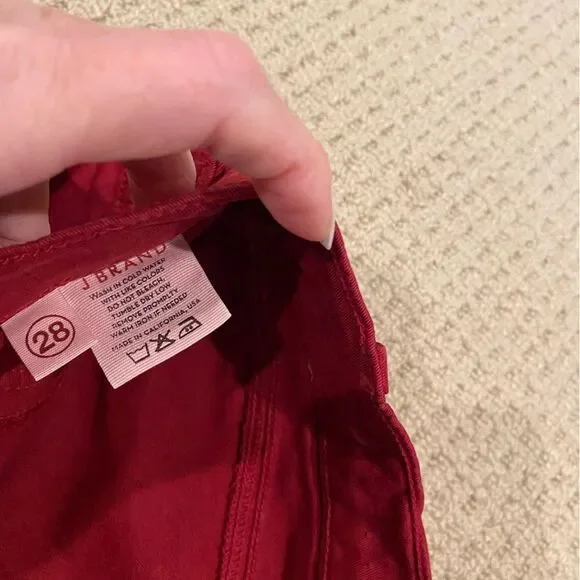 J Brand Women's Cotton Twill Jeans in Black Cherry Red Size 28 - Picture 5 of 9